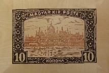 Magyar Királyi Posta bélyeg intarzia